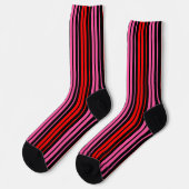Chaussette Classique design à rayures verticales rouges et ro (Gauche)