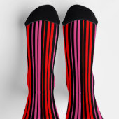 Chaussette Classique design à rayures verticales rouges et ro (Haut)