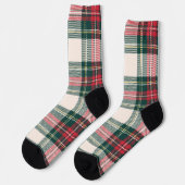 Chaussette Classique Tartan Plaid Initiales Festive (Gauche)