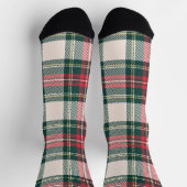 Chaussette Classique Tartan Plaid Initiales Festive (Haut)