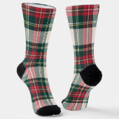 Chaussette Classique Tartan Plaid Initiales Festive (Angulaire)