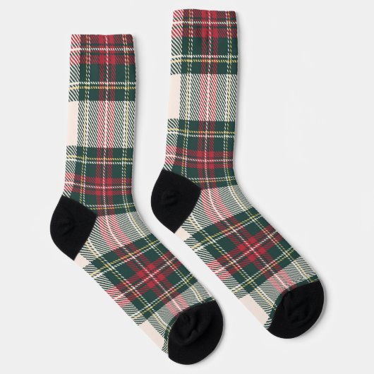Chaussette Classique Tartan Plaid Initiales Festive (Droite)