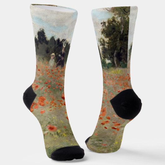 Chaussette Claude Monet - Champ de coquelicots (Angulaire)