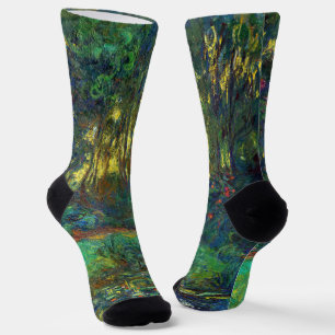 Chaussette Claude Monet - Coin d'étang avec des nénuphars