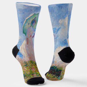Chaussette Claude Monet - Femme à l'ombrelle tournée vers la