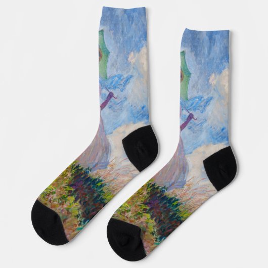 Chaussette Claude Monet - Femme avec Parasol face à gauche (Gauche)