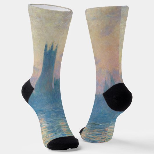 Chaussette Claude Monet Les maisons du Parlement Coucher de s (Angulaire)