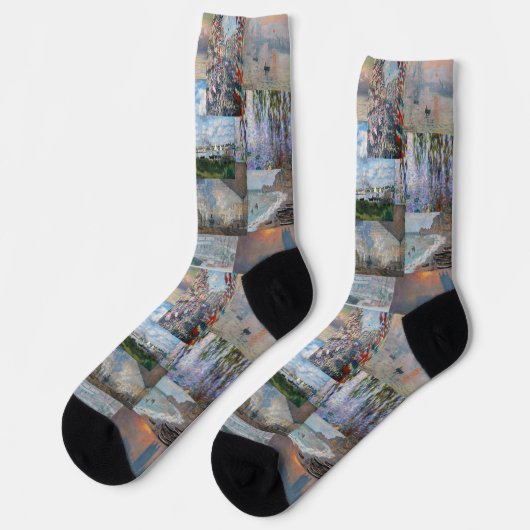 Chaussette Claude Monet - Patchwork de chefs-d'oeuvre (Gauche)