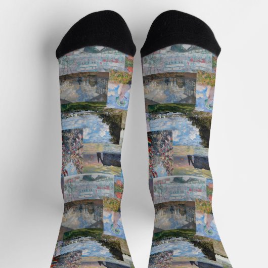 Chaussette Claude Monet - Patchwork de chefs-d'oeuvre (Haut)
