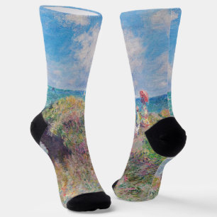 Chaussette Claude Monet - Promenade sur la falaise à Pourvill