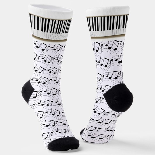 Chaussette Clavier de piano et notes de musique