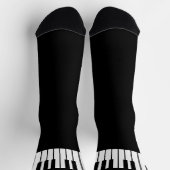 Chaussette Clavier Piano Noir & Blanc Ajouter Votre Nom (Haut)