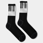 Chaussette Clavier Piano Noir & Blanc Ajouter Votre Nom (Droite)