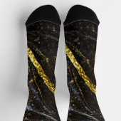 Chaussette Clé brillante or noir chic abstrait (Haut)