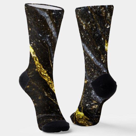 Chaussette Clé brillante or noir chic abstrait (Angulaire)