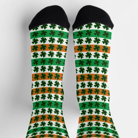 Chaussette Clover Irish Stripes St. Patrick's Day (Haut)
