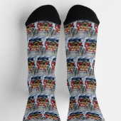 Chaussette Cockapoo Noël Camion Rouge Fêtes (Haut)