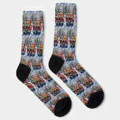 Chaussette Cockapoo Noël Camion Rouge Fêtes (Droite)