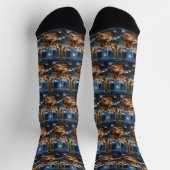 Chaussette Cocker Spaniel avec les lumières de Noël (Haut)