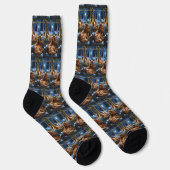 Chaussette Cocker Spaniel avec les lumières de Noël (Droite)
