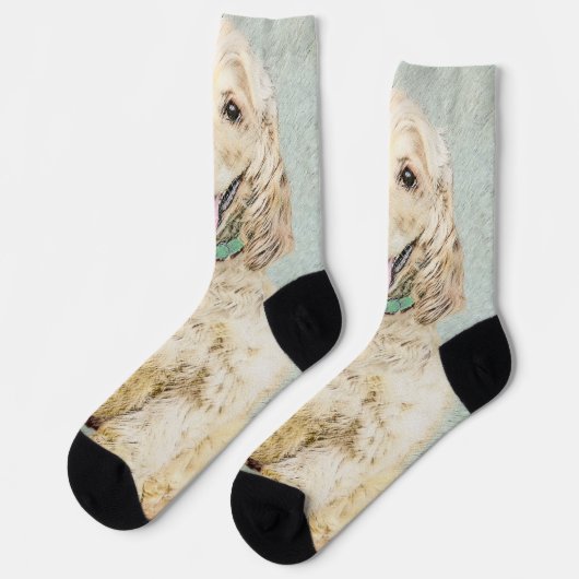 Chaussette Cocker Spaniel Buff Peinture - Art Chien original (Gauche)