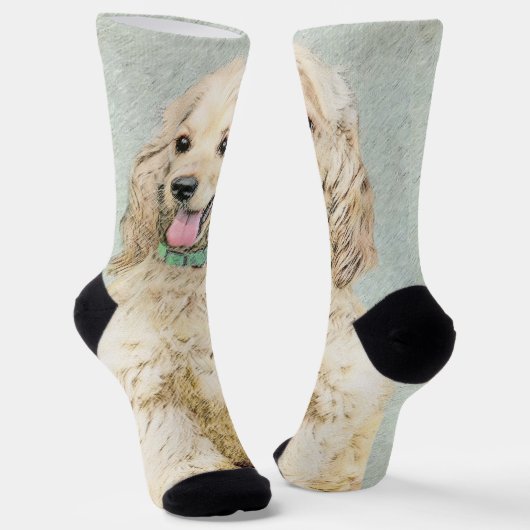 Chaussette Cocker Spaniel Buff Peinture - Art Chien original (Angulaire)