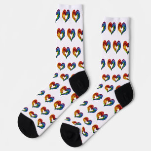 Chaussette Coeur arc-en-ciel
