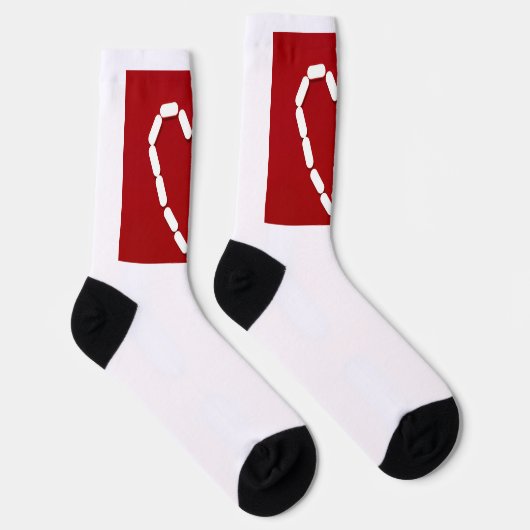 Chaussette Cœur. Arrêtez la dépression. Chaussettes d'équipag (Droite)