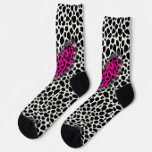 Chaussette cœur, avec léopard (Gauche)