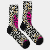 Chaussette cœur, avec léopard (Droite)
