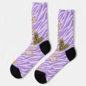 Chaussette cœur, avec léopard (Gauche)