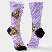 Chaussette cœur, avec léopard (Angulaire)