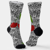Chaussette cœur, avec léopard (Angulaire)