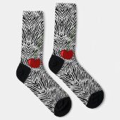 Chaussette cœur, avec léopard (Droite)