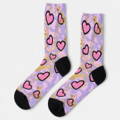 Chaussette cœur, avec léopard (Gauche)