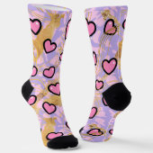 Chaussette cœur, avec léopard (Angulaire)
