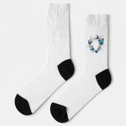 Chaussette Coeur bijoux avec papillons Morpho (Gauche)