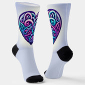 Chaussette Coeur celtique avec bleu clair (Angulaire)