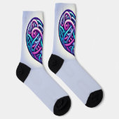 Chaussette Coeur celtique avec bleu clair (Droite)