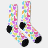 Chaussette Coeur coloré mignon Pastel Valentine Love Monogram (Droite)