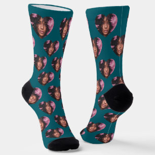 Chaussette Cœur de petite amie personnalisé visage