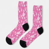 Chaussette Coeur rose floral (Gauche)