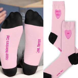 Chaussette Coeur sucré personnalisé mignon Saint Valentin Ros