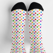 Chaussette Cœurs Amour Motif Design Coloré Blanc (Haut)