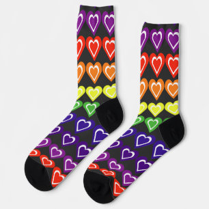 Chaussette Cœurs arc-en-ciel
