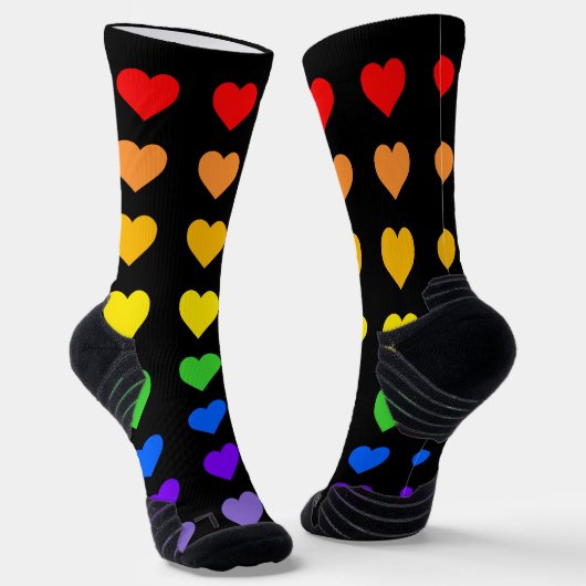 Chaussette Coeurs arc-en-ciel (Angulaire)