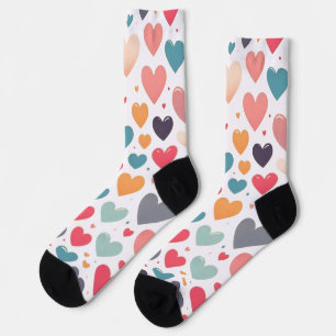 Chaussette Cœurs arc-en-ciel colorés Saint-Valentin