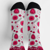 Chaussette Coeurs blancs blancs blancs blancs Whimsical fleur (Haut)