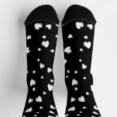 Chaussette Coeurs blancs sur Noir (Haut)