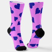 Chaussette Coeurs bleus motif sur chaussettes roses (Angulaire)